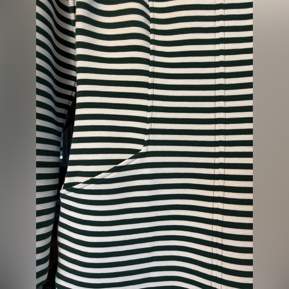 Boden mogen Breton Long Sleeve Green White Stretch Dress with Pockets Size 4L - Picture 5 of 6